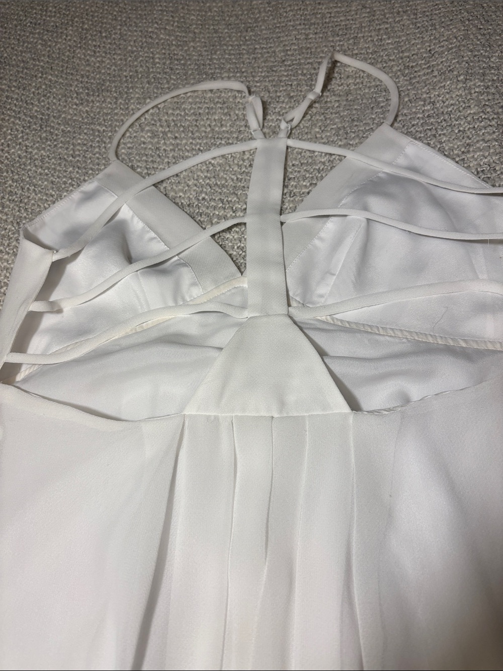 BCBGeneration White Strappy Back Cutout Chiffon High-Low Dress WO06Q555/DC1110 - Picture 11 of 13